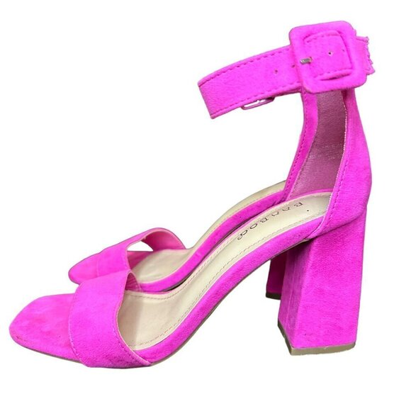 Bamboo Nicole Square Open Toe Block Chunky Heel Barbie HOCO Pink Size 6 - Picture 4 of 8